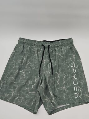 Spyder Sage Green Water-Print Swim Shorts